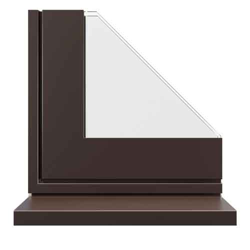 chocolate brown contemporary aluminium window profile