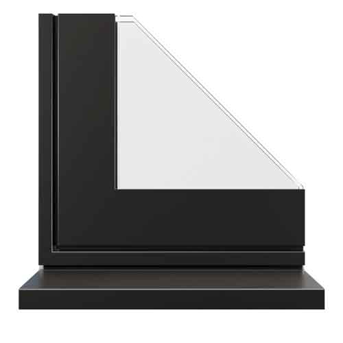 jet black contemporary aluminium window profile