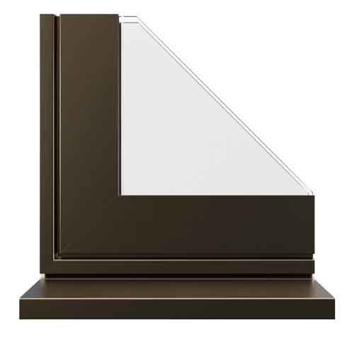 mid bronze metallic aluminium window profile