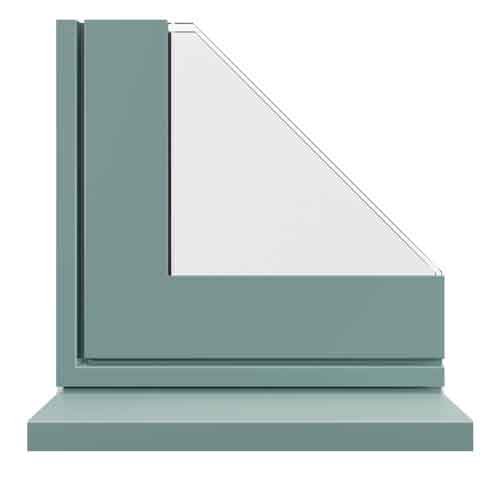 pastel turquoise contemporary aluminium window profile
