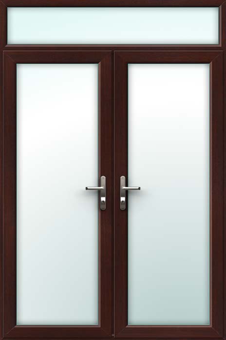 Rosewood UPVC French Doors and Top Light