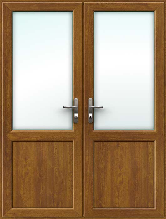 Half Glazed Oak UPVC French Doors