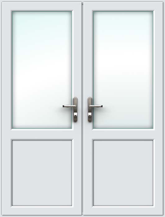 Half Glazed White UPVC French Doors