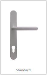 white lever handles