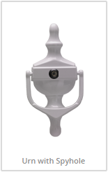 white urn knocker with spy