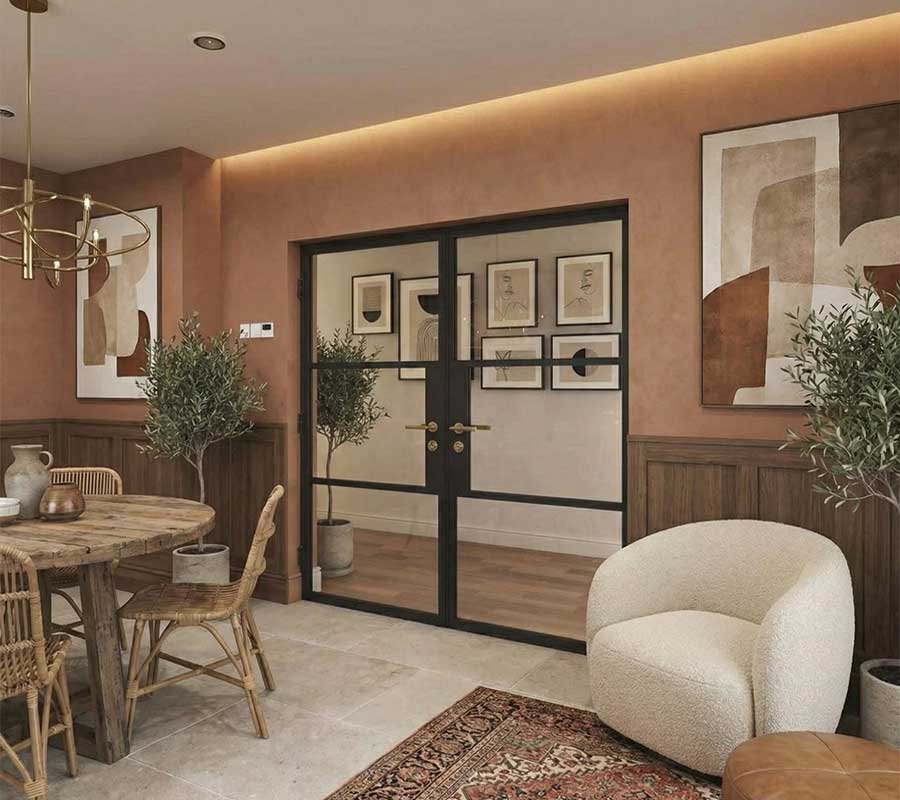 internal aluminium black french doors