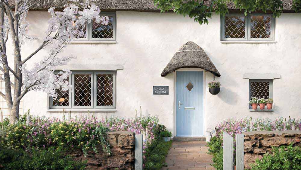 blue composite front door