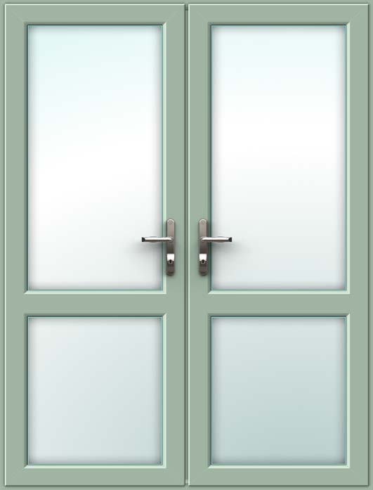 chartwell green upvc french doors with mid rails
