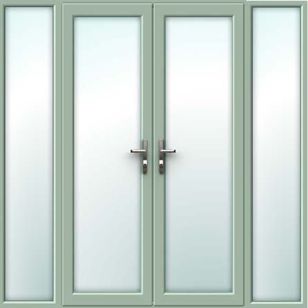 chartwell green upvc french doors & side panels