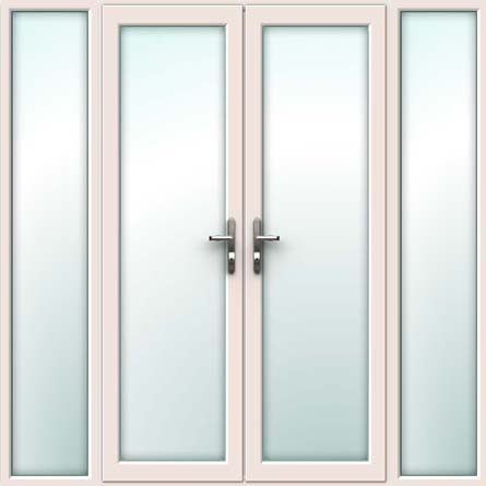 cream upvc french doors & side panels