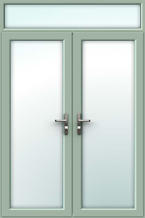 chartwell green upvc french doors with top light