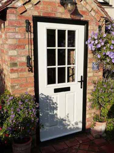 white cottage style composite door