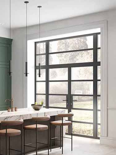 Heritage French Doors with Side Panels and Top Light